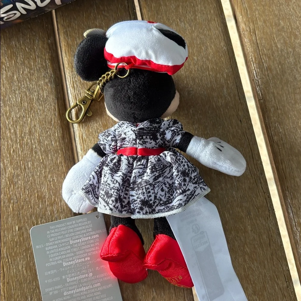 Disney Minnie Mouse Riviera French  Keychain in Red, Black, and White keychain - Picture 2 of 2